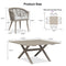 PURPLE LEAF Outdoor Dining Table Set All-Weather Aluminum with Wood Grain Table and Rope Woven Chairs Includes Backyard Patio Cushions