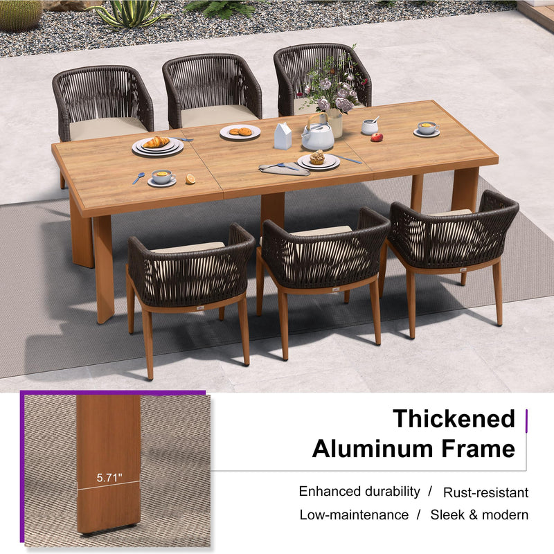 PURPLE LEAF 7/9/11 Pieces Patio Dining Set Cushions Wicker Outdoor Dining Table and Chairs