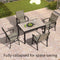 OPEN BOX I PURPLE LEAF 5/7 Pieces Patio Dining Set with Expandable Metal Table and Swivel Chairs