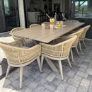 PURPLE LEAF 10/8/6 Pieces Outdoor Dining Set with Patio Aluminium Dining Table Rattan Chairs for Kitchen Champagne