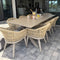 PURPLE LEAF 10/8/6 Pieces Outdoor Dining Set with Patio Aluminium Dining Table Rattan Chairs for Kitchen Champagne
