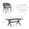 PURPLE LEAF Outdoor Dining Set All Weather Wicker Patio Dining Set with Rectangular Aluminum Table and Modern Armrest Dining Chairs for Garden Deck Backyard Kitchen