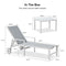 PURPLE LEAF Outdoor Chaise Lounge Chairs Set of 2 White Aluminum Lounge Chair Five-Position Adjustable Chaise with Wheels and Table for Pool Deck Patio