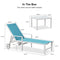 PURPLE LEAF Outdoor Chaise Lounge Chairs Set of 2 White Aluminum Lounge Chair Five-Position Adjustable Chaise with Wheels and Table for Pool Deck Patio