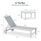 PURPLE LEAF Outdoor Chaise Lounge Chairs Set of 2 White Aluminum Lounge Chair Five-Position Adjustable Chaise with Wheels and Table for Pool Deck Patio