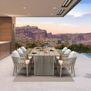 PURPLE LEAF Outdoor Dining Set for Family, Aluminum Outdoor Patio Table and Chairs Set with Olefin Cushions, Patio Furniture Set for Garden or Deck, Beige