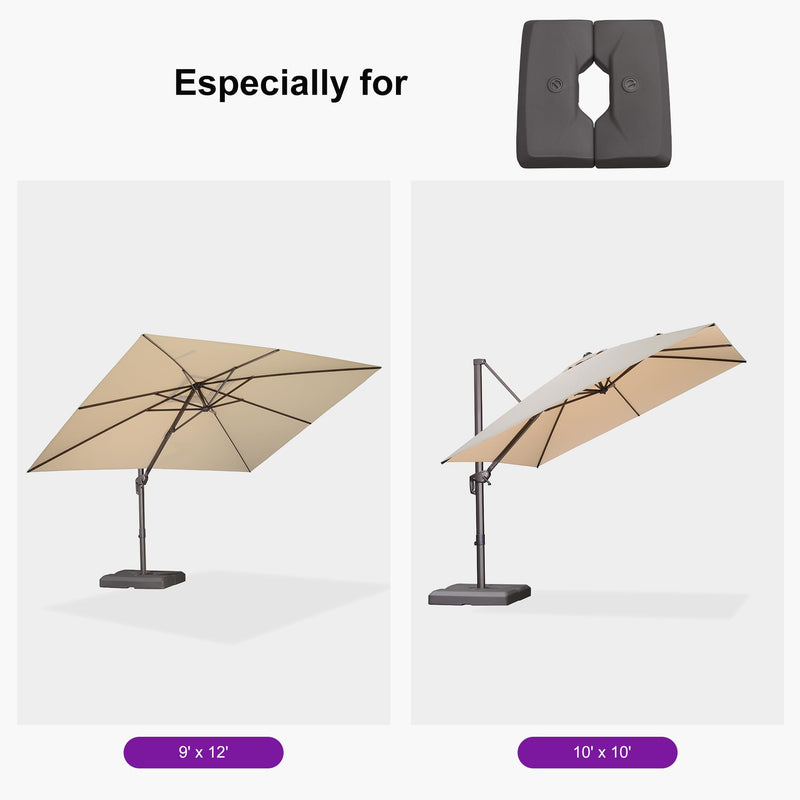 PURPLE LEAF OPEN BOX Cantilever Umbrella Weighted Base ZY02XGTBS-90