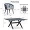 PURPLE LEAF Outdoor Dining Table Set All-Weather Aluminum with Wood Grain Table and Rope Woven Chairs Includes Backyard Patio Cushions