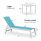 PURPLE LEAF Outdoor Chaise Lounge Chairs Set of 2 White Aluminum Lounge Chair Five-Position Adjustable Chaise with Wheels and Table for Pool Deck Patio