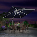 PURPLE LEAF Double Top 9 / 10 / 11 / 12 ft Square Outdoor Umbrellas with Lights - Purple Leaf Garden