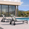 PURPLE LEAF Lounge Chair Set for Outside Aluminum Patio Recliner with Side Table and Pillow Beach Sunbathing Tanning Chairs Pool Chaise Lounger Outdoor