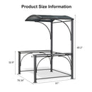 PURPLE LEAF Outdoor Grill Gazebo Polycarbonate Roof with Built-in Shelves for Hardtop Gazebo Patio BBQ UV Protected Deck Grey