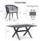 PURPLE LEAF Outdoor Dining Table Set All-Weather Aluminum with Wood Grain Table and Rope Woven Chairs Includes Backyard Patio Cushions
