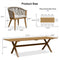 PURPLE LEAF Outdoor Dining Table Set All-Weather Aluminum with Wood Grain Table and Rope Woven Chairs Includes Backyard Patio Cushions