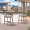 PURPLE LEAF Bar Stools Set of 2 Modern Rattan Bar Stools Counter Stools with Cushions for Outdoor Kitchen Island Stools