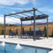 PURPLE LEAF Patio Retractable Pergola with Shade Canopy Modern Grill Gazebo Metal Shelter Pavilion for Porch Deck Garden Backyard Outdoor Pergola, Navy Blue