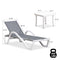 PURPLE LEAF Patio Lounger sun loungers with armrest, Chaise Lounge for beach, swimming pool, lawn, pool side