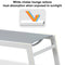 PURPLE LEAF Outdoor Chaise Lounge Chairs Set of 2 White Aluminum Lounge Chair Five-Position Adjustable Chaise with Wheels and Table for Pool Deck Patio