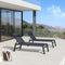 PURPLE LEAF Lounge Chair Set for Outside Aluminum Patio Recliner with Side Table and Pillow Beach Sunbathing Tanning Chairs Pool Chaise Lounger Outdoor