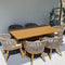 PURPLE LEAF Outdoor Dining Set All Weather Wicker Patio Dining Set with Rectangular Aluminum Table and Modern Armrest Dining Chairs for Garden Deck Backyard Kitchen