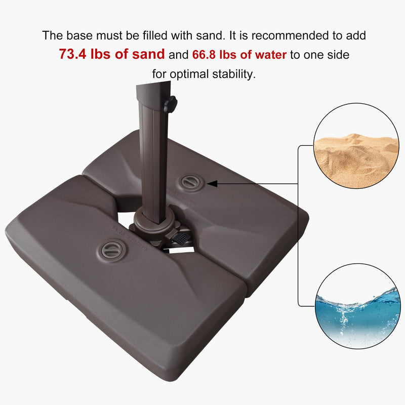 PURPLE LEAF OPEN BOX Cantilever Umbrella Weighted Base ZY02XGTBS-90