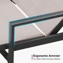PURPLE LEAF Lounge Chair Set for Outside Aluminum Patio Recliner with Side Table and Pillow Beach Sunbathing Tanning Chairs Pool Chaise Lounger Outdoor