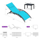 OPEN BOX I PURPLE LEAF Patio Chaise Lounge Set Outdoor Beach Pool Sunbathing Lawn Lounger Recliner Chair Outside Chairs with Side Table Included