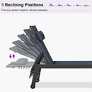 PURPLE LEAF Lounge Chair Set for Outside Aluminum Patio Recliner with Side Table and Pillow Beach Sunbathing Tanning Chairs Pool Chaise Lounger Outdoor