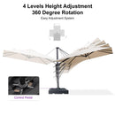 PURPLE LEAF 8 x 8 ft Swimming Pool Umbrella Outdoor Patio Cantilever Umbrella with Base