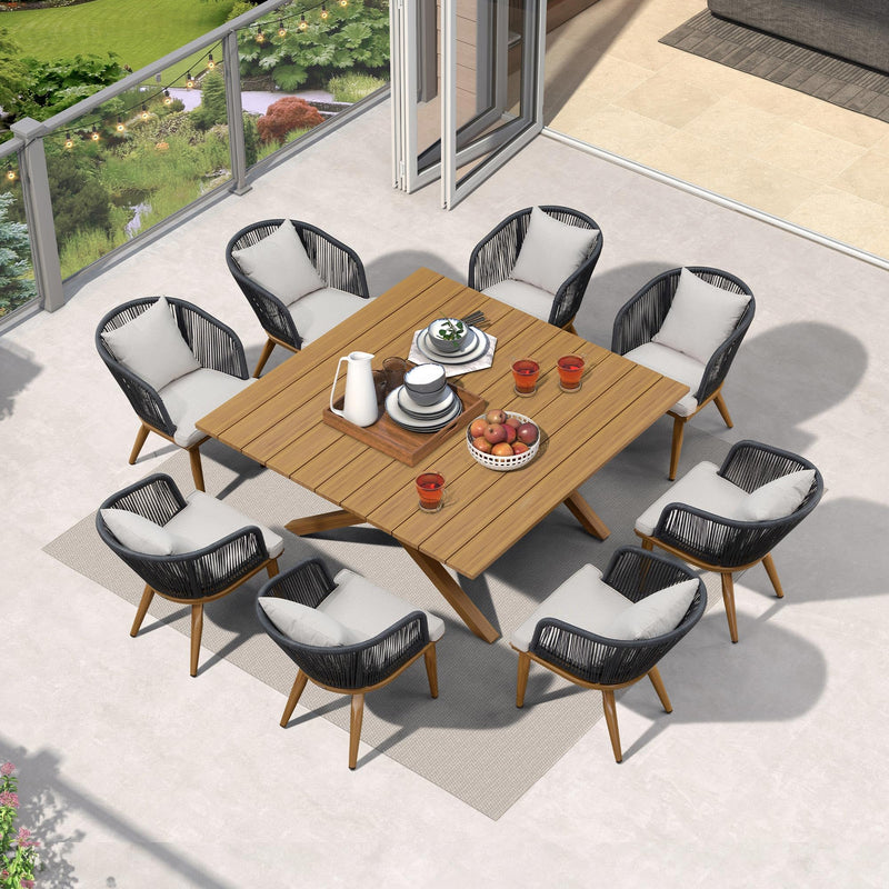 PURPLE LEAF Patio Dining Set for Garden Deck Wicker Table and Chairs Set