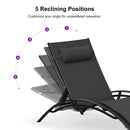 OPEN BOX I PURPLE LEAF Patio Chaise Lounge Set Outdoor Beach Pool Sunbathing Lawn Lounger Recliner Chair Outside Chairs with Side Table Included