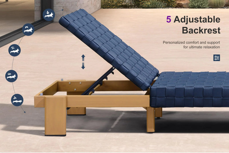 PURPLE LEAF Patio Lounge Chair Modern Outdoor Chaise Lounge 2 Piece with Adjustable Backrest Rattan Chaise Lounge Chairs for Pool Garden Backyard Beach