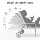 PURPLE LEAF Outdoor Chaise Lounge Chairs Set of 2 White Aluminum Lounge Chair Five-Position Adjustable Chaise with Wheels and Table for Pool Deck Patio