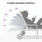 PURPLE LEAF Outdoor Chaise Lounge Chairs Set of 2 White Aluminum Lounge Chair Five-Position Adjustable Chaise with Wheels and Table for Pool Deck Patio