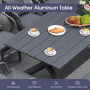 PURPLE LEAF Patio Dining Sets with Aluminum Frame Table & Handwoven Wicker Chairs Grey