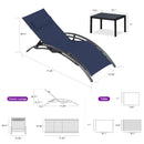 OPEN BOX I PURPLE LEAF Patio Chaise Lounge Set Outdoor Beach Pool Sunbathing Lawn Lounger Recliner Chair Outside Chairs with Side Table Included