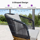 PURPLE LEAF Patio Dining Set for Garden Deck Wicker Table and Chairs Set
