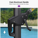 PURPLE LEAF 8 x 8 ft Swimming Pool Umbrella Outdoor Patio Cantilever Umbrella with Base