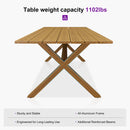 PURPLE LEAF Outdoor Dining Table Set All-Weather Aluminum with Wood Grain Table and Rope Woven Chairs Includes Backyard Patio Cushions