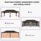 PURPLE LEAF Outdoor Hardtop Gazebo for Garden Bronze Double Roof Aluminum Frame Pavilion