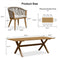 PURPLE LEAF Outdoor Dining Table Set All-Weather Aluminum with Wood Grain Table and Rope Woven Chairs Includes Backyard Patio Cushions