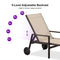 PURPLE LEAF Pool Chaise Lounge with Armrests and Aluminum Adjustable Backrest Lounge Chairs for Deck Outside Lawn Garden, Side Table Included