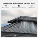 PURPLE LEAF Outdoor Metal Carport Gazebo Grey Steel Roof Aluminum Frame Shelter for Parking