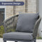 PURPLE LEAF Patio Dining Sets with Aluminum Frame Table & Handwoven Wicker Chairs Grey