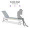 PURPLE LEAF Outdoor Chaise Lounge Chairs Set of 2 White Aluminum Lounge Chair Five-Position Adjustable Chaise with Wheels and Table for Pool Deck Patio