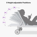 PURPLE LEAF Outdoor Chaise Lounge Chairs Set of 2 White Aluminum Lounge Chair Five-Position Adjustable Chaise with Wheels and Table for Pool Deck Patio