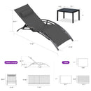 OPEN BOX I PURPLE LEAF Patio Chaise Lounge Set Outdoor Beach Pool Sunbathing Lawn Lounger Recliner Chair Outside Chairs with Side Table Included