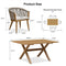 PURPLE LEAF Outdoor Dining Table Set All-Weather Aluminum with Wood Grain Table and Rope Woven Chairs Includes Backyard Patio Cushions