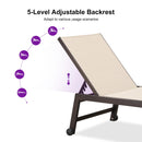 PURPLE LEAF Oversize Outdoor Chaise Lounge Set with Side Table, All Aluminum Frame with Wheels and Adjustable Backrest. Perfect for Patio Pool