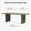 PURPLE LEAF Outdoor Dining Set for Family, Aluminum Outdoor Patio Table and Chairs Set with Olefin Cushions, Patio Furniture Set for Garden or Deck, Beige
